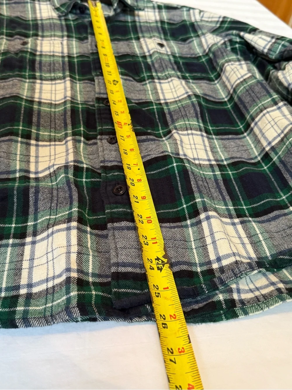 Vintage J Crew Brand Men's Green & Navy Plaid Flannel Shirt, Classic, Size L